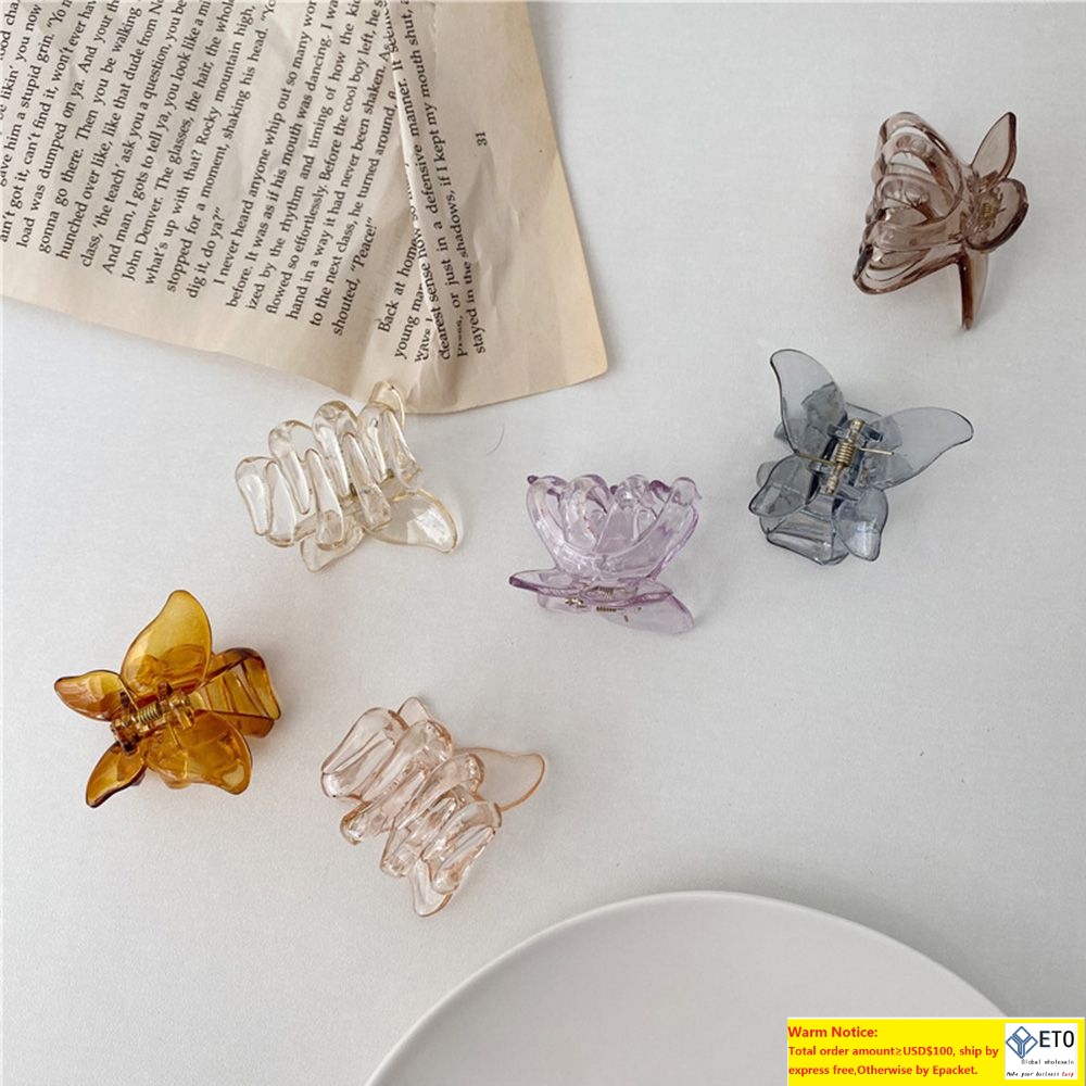 Mini Butterfly Claw Crab Clips Headwear Korean Style Women Girls Fashion Transparent Butterfly Mini Pinzas Transparentes Para Cangrejo Con Garra De Ma