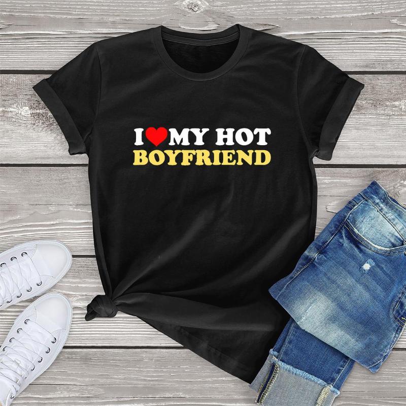 Women's T Shirts Cotton I Love My Boyfriend Shirt BF Loves Gifts Women Clothing Vintage Casual T-Shirt Tee Female Streetwear Tank Tops, Red
Women's T Shirts Cotton I Love My Boyfriend Shirt BF Loves Gifts Women Clothing Vintage Casual T-Shirt Tee Female Streetwear Tank Tops, Red