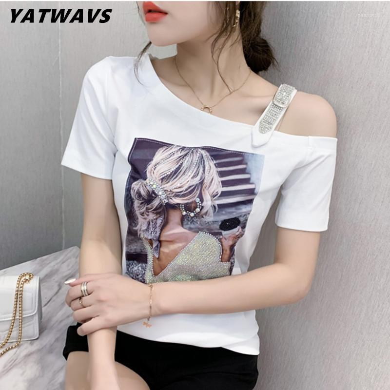 Women's T Shirts 2023 Summer Women's T-Shirt Fashion Casual Sexy Off Shoulder Girls Diamonds Cotton Tops Female Luxury Beading Tees, Picture color
Women's T Shirts 2023 Summer Women's T-Shirt Fashion Casual Sexy Off Shoulder Girls Diamonds Cotton Tops Female Luxury Beading Tees, Picture color