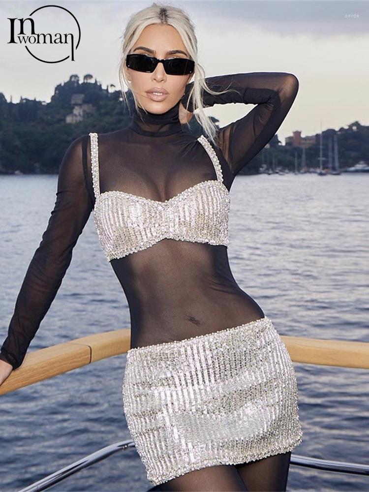 Work Dresses INWOMAN Summer 2 Two Piece Set Women Outfits 2023 Sleeveless Spaghetti Straps Crop Top Mini Skirts Silver Sparkly Matching Sets
Work Dresses INWOMAN Summer 2 Two Piece Set Women Outfits 2023 Sleeveless Spaghetti Straps Crop Top Mini Skirts Silver Sparkly Matching Sets