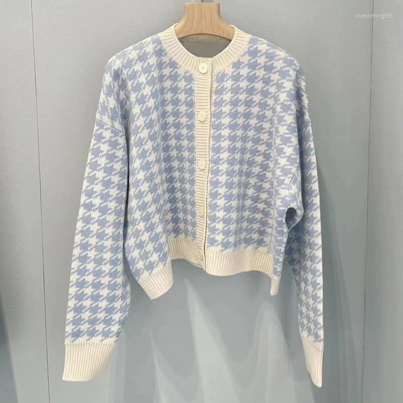 Women' Knits Brand Light Blue Thousand Bird Check Sweater Soft Waxy Sweet Casual Cardigan Coat Sweaters Top Women Winter Clothes, Sky blue
Women' Knits Brand Light Blue Thousand Bird Check Sweater Soft Waxy Sweet Casual Cardigan Coat Sweaters Top Women Winter Clothes, Sky blue