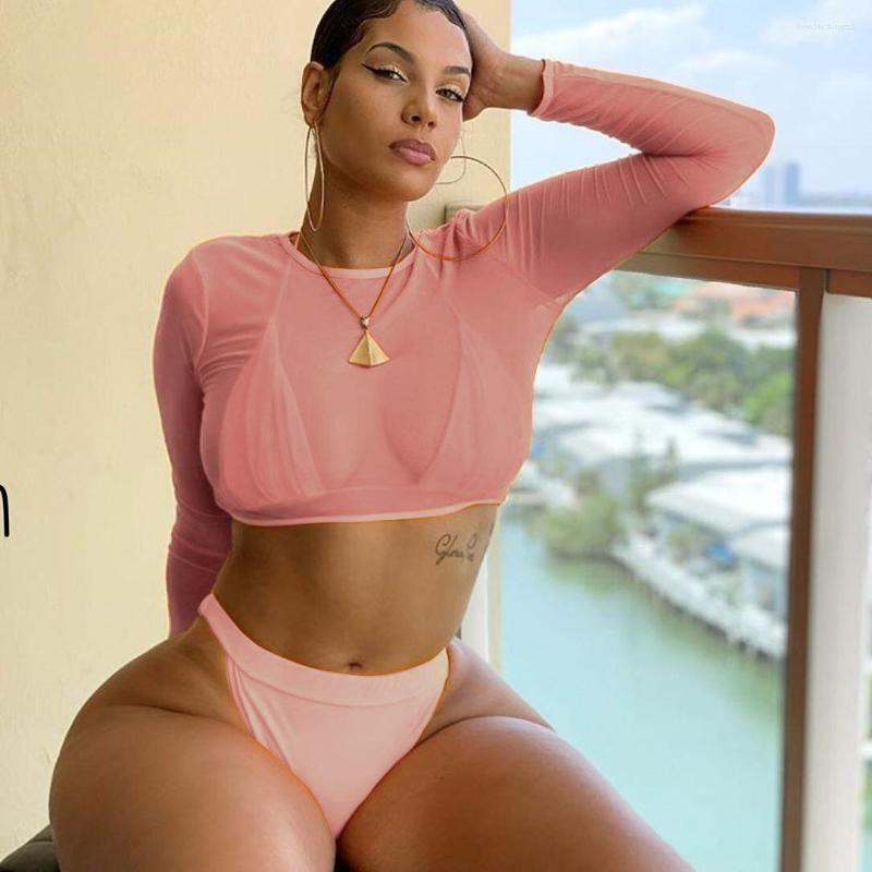 Women' Swimwear 2023 Neon Yellow Crop Top Women Summer Sexy Beachwear Mesh Long Sleeve Cover Ups Three Piece Swimsuit Bikini Set, Orange 
Women' Swimwear 2023 Neon Yellow Crop Top Women Summer Sexy Beachwear Mesh Long Sleeve Cover Ups Three Piece Swimsuit Bikini Set, Orange