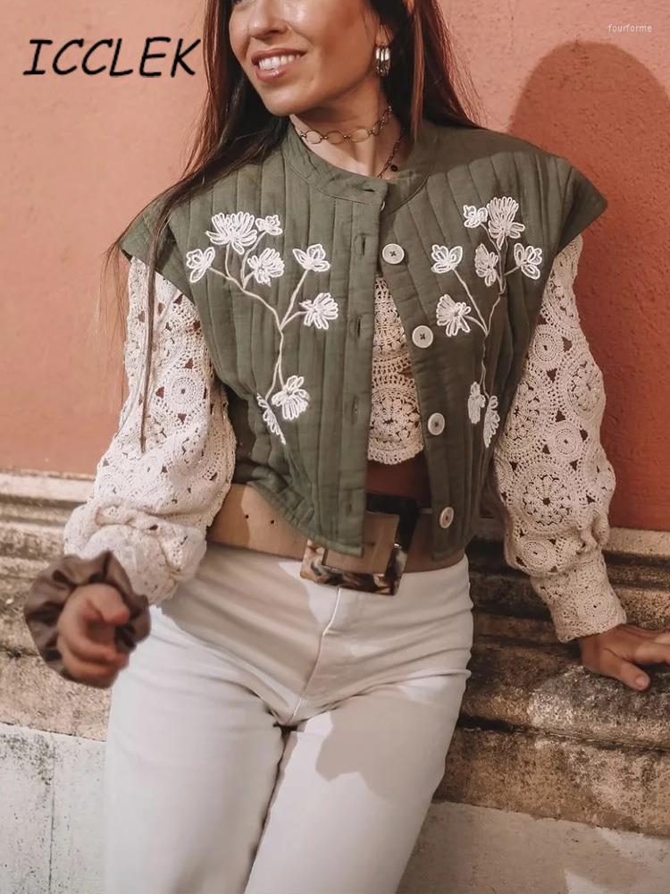 Women' Vests Icclek Vintage Women Floral Embroidery Vest Jackets Summer Open WaistCoat Casual Armygreen Lady Short Tops Female Crop, Army green
Women' Vests Icclek Vintage Women Floral Embroidery Vest Jackets Summer Open WaistCoat Casual Armygreen Lady Short Tops Female Crop, Army green