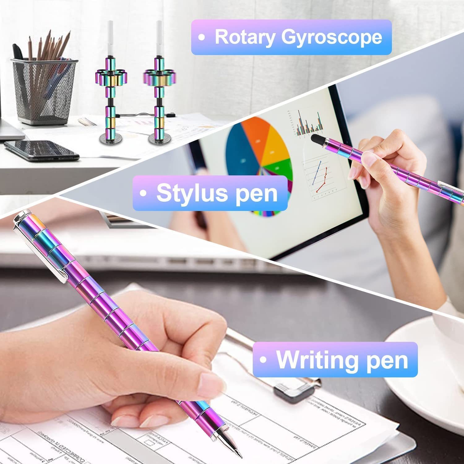 Ballpoint Pens Upgraded Magnetic Metal Polar Pen Decompression Touch Multifunctional Deformable Magnet Writing Fidget Toy Gift 230608