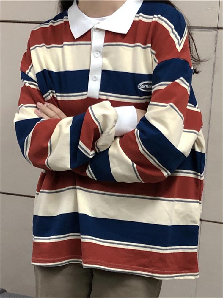 Women's Hoodies Retro Striped Sweatshirt Women Oversized Polo Collar Loose Pullover Female Harajuku Street Style Tops Ladies Vintage Preppy, Red
Women's Hoodies Retro Striped Sweatshirt Women Oversized Polo Collar Loose Pullover Female Harajuku Street Style Tops Ladies Vintage Preppy, Red