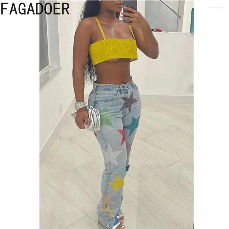 Women' Pants FAGADOER Fashion Pentagram Sequins Printing Jeah Women High Waisted Button Cowboy Casual Female Slim Streetwear Bottoms, Blue
Women' Pants FAGADOER Fashion Pentagram Sequins Printing Jeah Women High Waisted Button Cowboy Casual Female Slim Streetwear Bottoms, Blue
