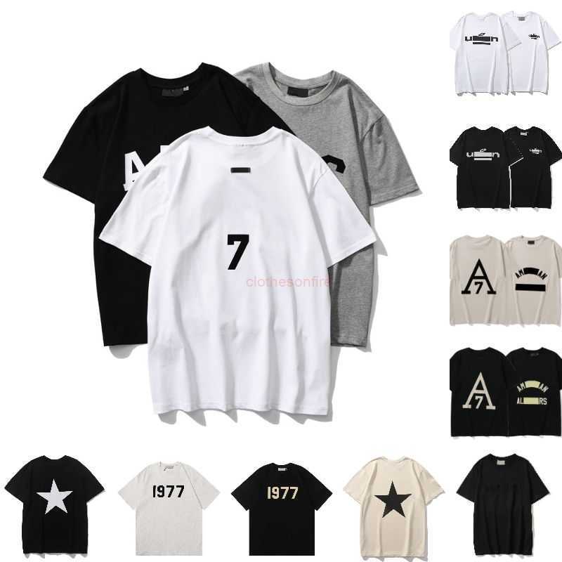 Mens T-shirts Fashion Designer Ess Mens Women Esst Shirts Chest Fog Letter Laminated Print Short Sleeve High Street Loose Oversize Casual T-shirtp, 12