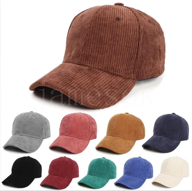 Spring Autumn Corduroy Baseball Cap Unisex Vintage Baseball Hat Women Men Outdoor Adjustable Hip Hop Gorras Snapback DE545
