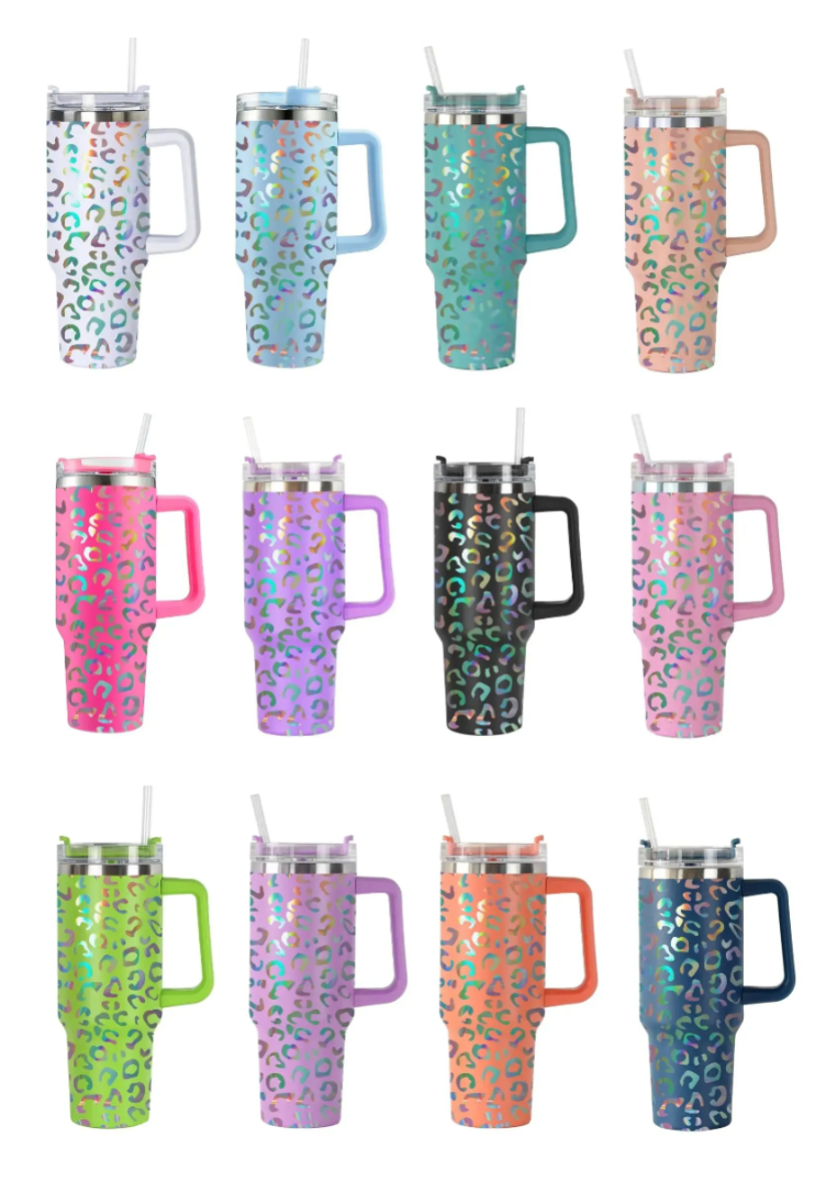40oz Holographic Leopard print Mugs with Handle and Straw Stainless Steel Insulated Laser Travel Cups Insulated Tumblers Keep Drinks Cold FY5718, Multi-color
40oz Holographic Leopard print Mugs with Handle and Straw Stainless Steel Insulated Laser Travel Cups Insulated Tumblers Keep Drinks Cold FY5718, Multi-color