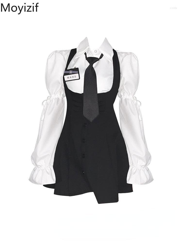 Work Dresses Preppy Style Women Dress Sets Female White Long Sleeve Blouse Black Slip High Waist Fashion Suits Casual Slim Korean
Work Dresses Preppy Style Women Dress Sets Female White Long Sleeve Blouse Black Slip High Waist Fashion Suits Casual Slim Korean