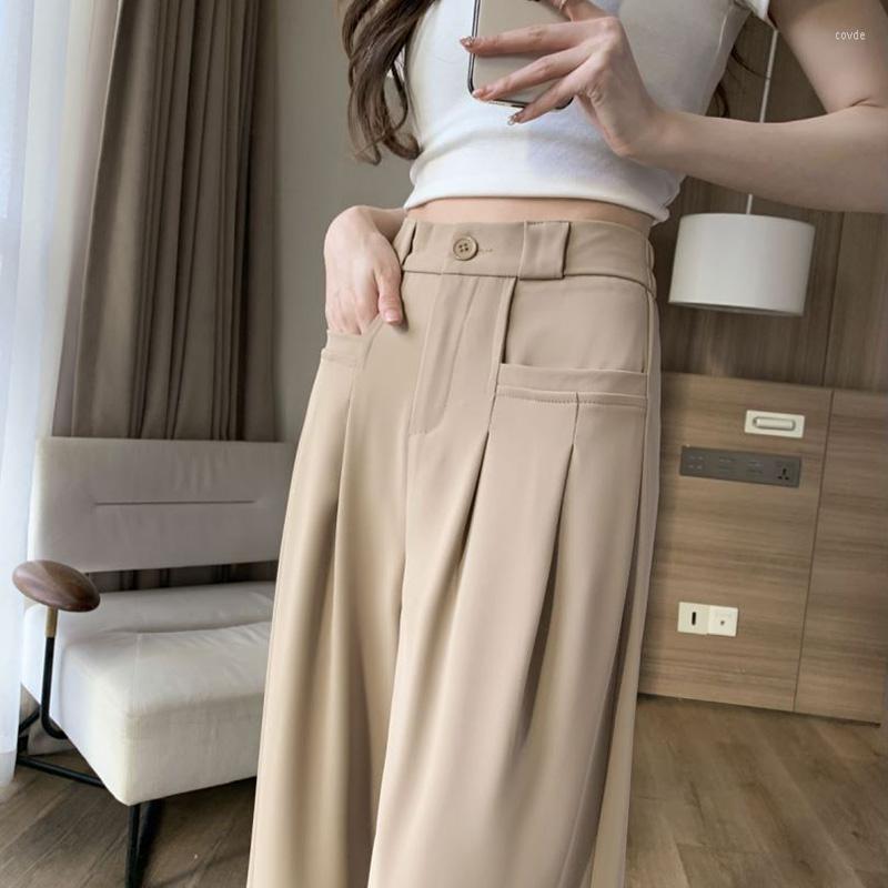 Women' Pants Spring Summer 2023 Chic Pleated Suit For Women Black Gray Khaki Pockets Wide Leg Loose Trousers Casual
Women' Pants Spring Summer 2023 Chic Pleated Suit For Women Black Gray Khaki Pockets Wide Leg Loose Trousers Casual