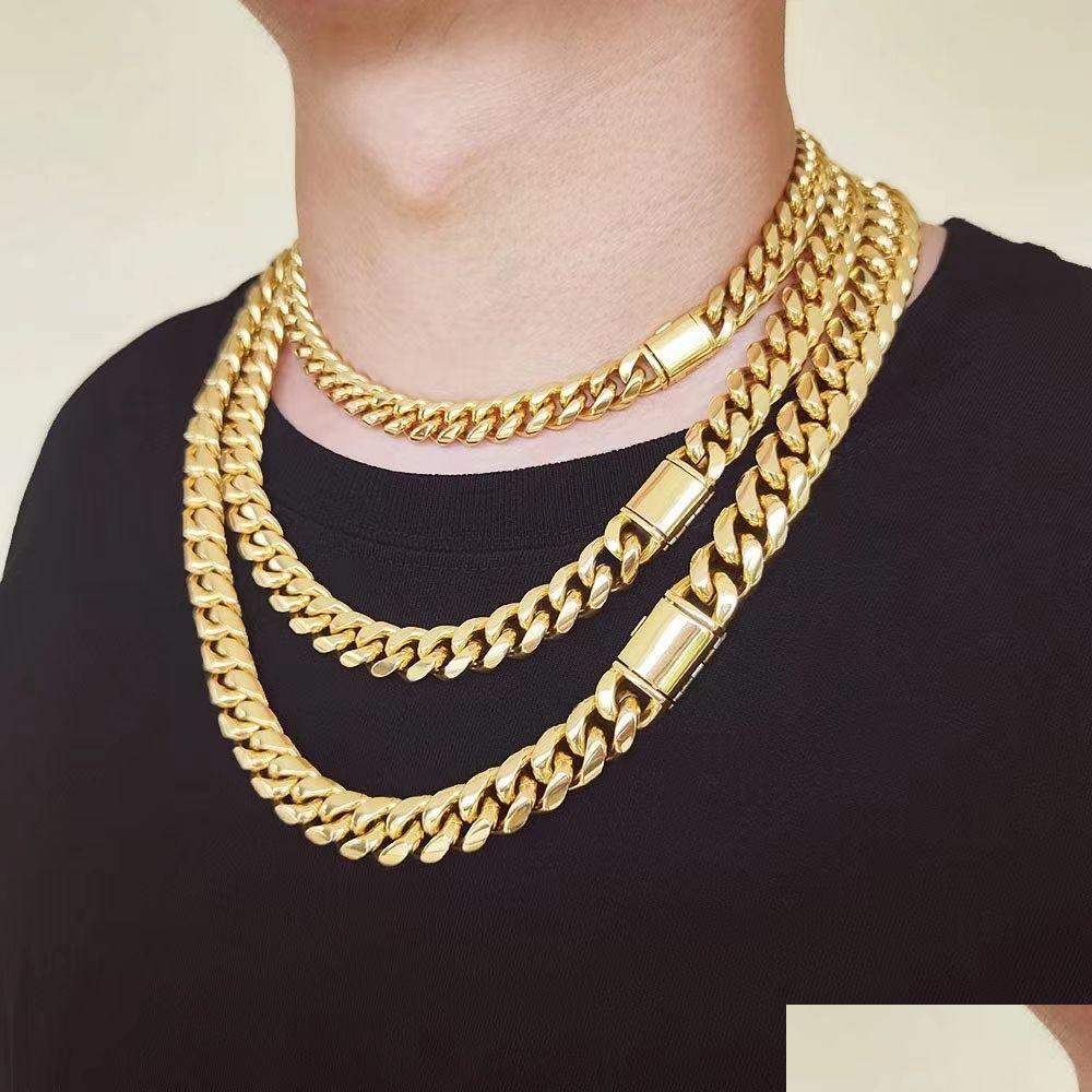 Bracelet Necklace Cuban Link Chain Set 18K Gold Plated Stainless Steel Design Spring Buckle Drop Delivery Jewelry Sets Dhdmv, 12mm
Bracelet Necklace Cuban Link Chain Set 18K Gold Plated Stainless Steel Design Spring Buckle Drop Delivery Jewelry Sets Dhdmv, 12mm
