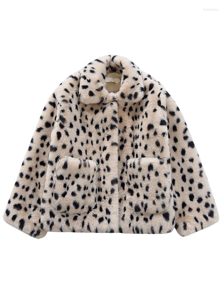 Women' Fur JMPRS Winter Leopard Furry Coats Women Loose Warm Faux Ladies Short Jacket Turn Down Collar Plush Korean Fashion Clothes
Women' Fur JMPRS Winter Leopard Furry Coats Women Loose Warm Faux Ladies Short Jacket Turn Down Collar Plush Korean Fashion Clothes