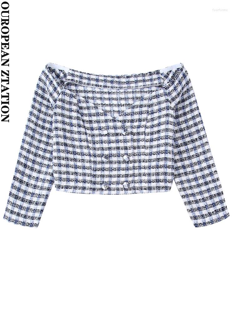 Women's Blouses PAILETE Women 2023fashion Front Button Tweed Cropped Vintage Off The Shoulder Side Zipper Female Shirts Blusas Chic Tops, Picture color
Women's Blouses PAILETE Women 2023fashion Front Button Tweed Cropped Vintage Off The Shoulder Side Zipper Female Shirts Blusas Chic Tops, Picture color