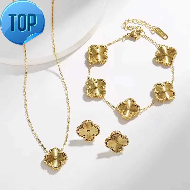 hot sale Gold Plated Lucky Clover Bracelets Pendant Necklace Clover Earrings Jewelry Sets for Women
hot sale Gold Plated Lucky Clover Bracelets Pendant Necklace Clover Earrings Jewelry Sets for Women