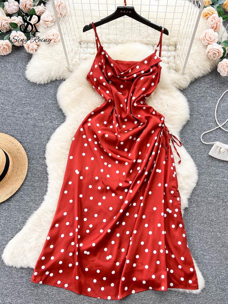 Casual Dresses SINGREINY Fashion Satin Dress Women Spaghetti Strap Backless Zipper Dot Drawstring Lace Up Split Sweet Beach Style Sundress, Pink
Casual Dresses SINGREINY Fashion Satin Dress Women Spaghetti Strap Backless Zipper Dot Drawstring Lace Up Split Sweet Beach Style Sundress, Pink