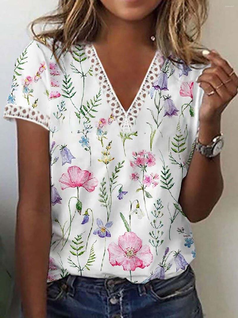 Women' Blouses Fashion V Neck Lace Hollow Out Shirt Blouse Office Lady Summer Casual Floral Print Short Sleeve Shirts For Women 2023 White, Blue
Women' Blouses Fashion V Neck Lace Hollow Out Shirt Blouse Office Lady Summer Casual Floral Print Short Sleeve Shirts For Women 2023 White, Blue