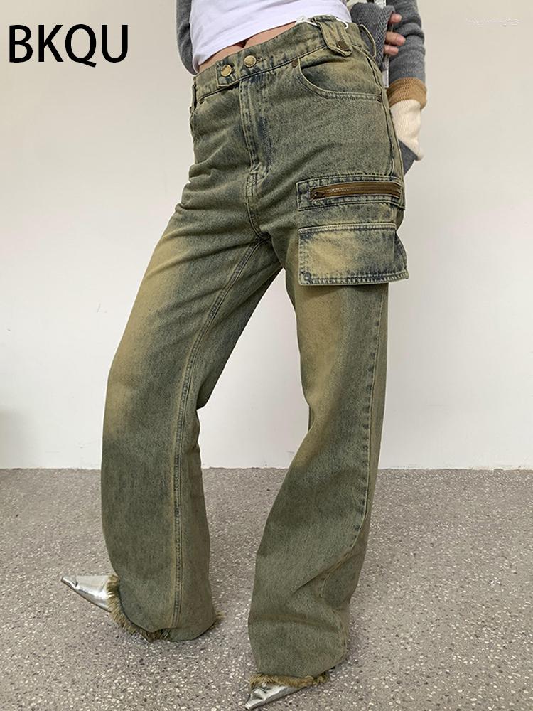 Women' Jeans BKQU Vintage Harajuku Zipper Pocket High Waist Flare Straight Streetwear 2023 Aesthetics BF Style Baggy Denim Pants, Vintage colours
Women' Jeans BKQU Vintage Harajuku Zipper Pocket High Waist Flare Straight Streetwear 2023 Aesthetics BF Style Baggy Denim Pants, Vintage colours