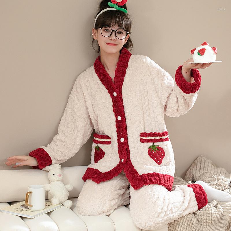 Women's Sleepwear Autumn Winter Warm Flannel Women Pajamas Set Thick Coral Velvet Long Sleeve Cartoon Pyjamas Home Clothes, Picture color
Women's Sleepwear Autumn Winter Warm Flannel Women Pajamas Set Thick Coral Velvet Long Sleeve Cartoon Pyjamas Home Clothes, Picture color
