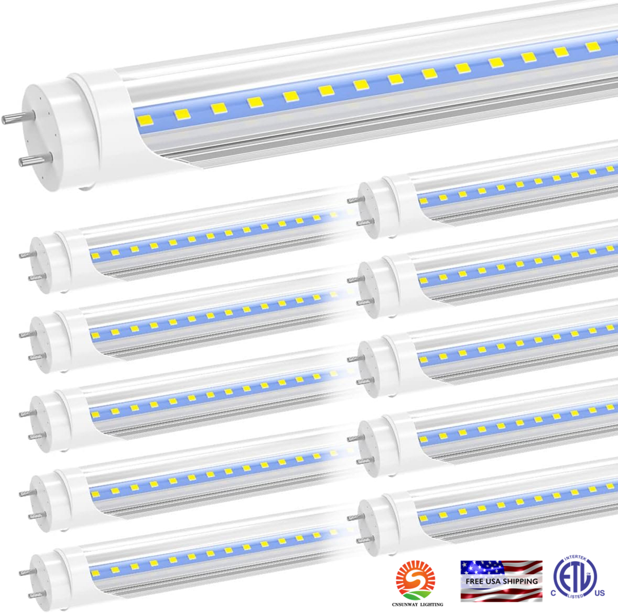 4ft LED Bulbs 4 Foot, Hybrid Type A+B Light Tube, 18W 6000K, cool white Plug & Play, Ballast Bypass, Single or Double-Ended, T8 T12 Fluorescent Light 