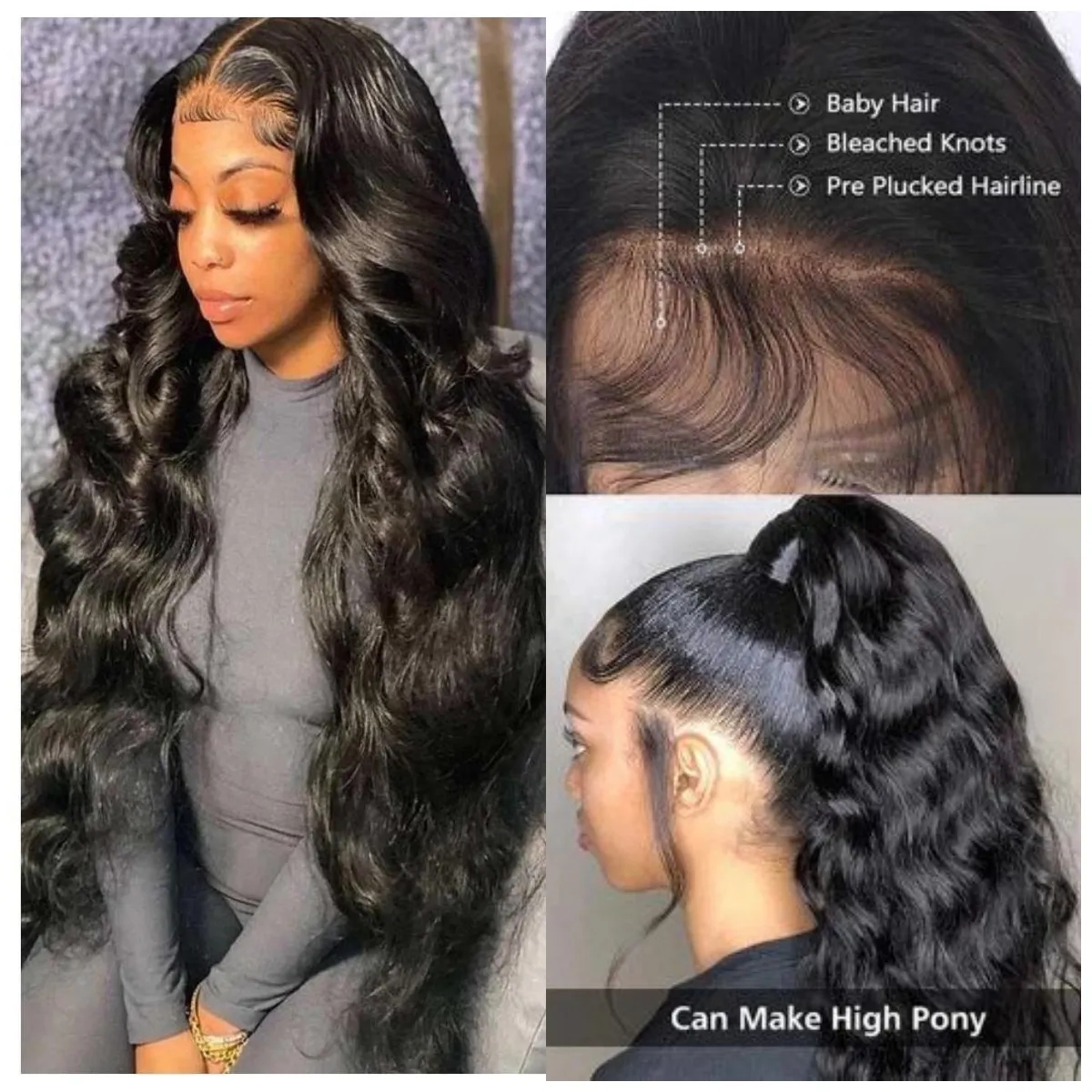 Wavy lace front wig brazilian remy human hair wigs glueless hd transparent lace wig pre plucke lace wig 150%