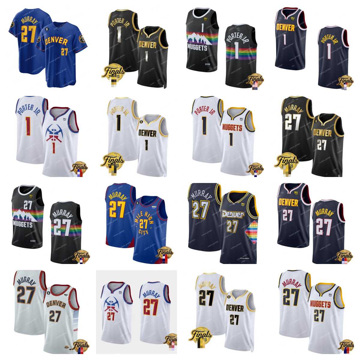 Denver''Nuggets''Custom 1 Michael Porter Jr. 27 Jamal Murray Black Gold 2023 Finals''NBA''Basketball Baseball Jerseys NO.6 Patch, #3
Denver''Nuggets''Custom 1 Michael Porter Jr. 27 Jamal Murray Black Gold 2023 Finals''NBA''Basketball Baseball Jerseys NO.6 Patch, #3