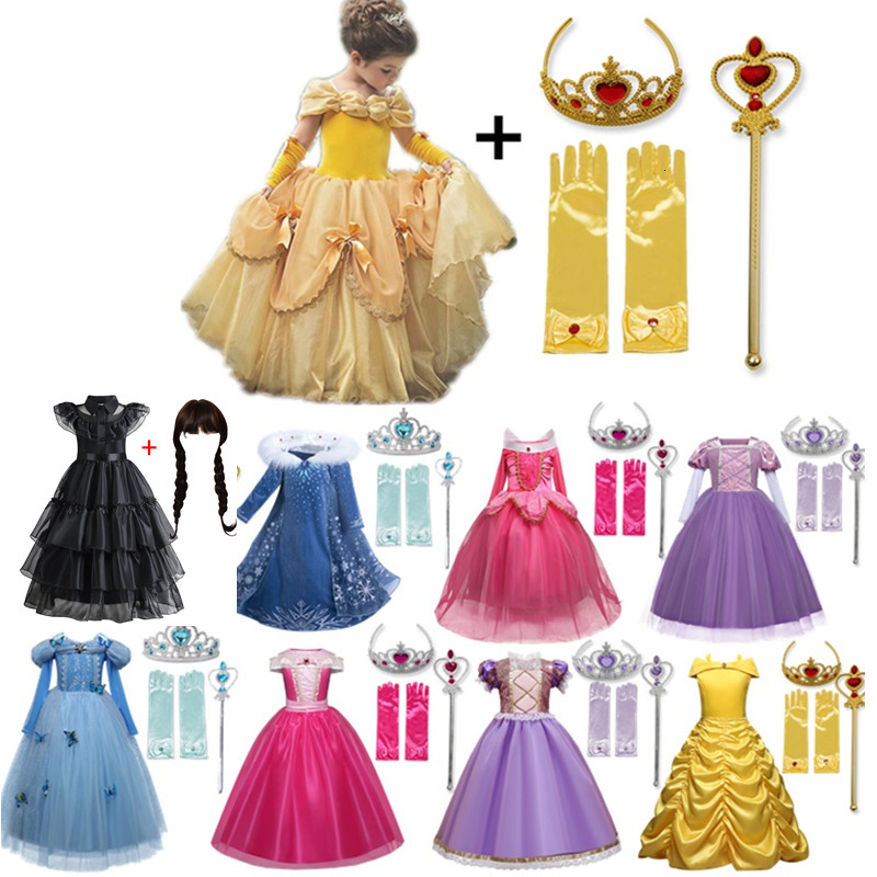 Girls Dresses Cosplay Princess Costume For Kids Halloween Carnival Party Fancy Dress Up Children Clothes Christmas Disguise 230607