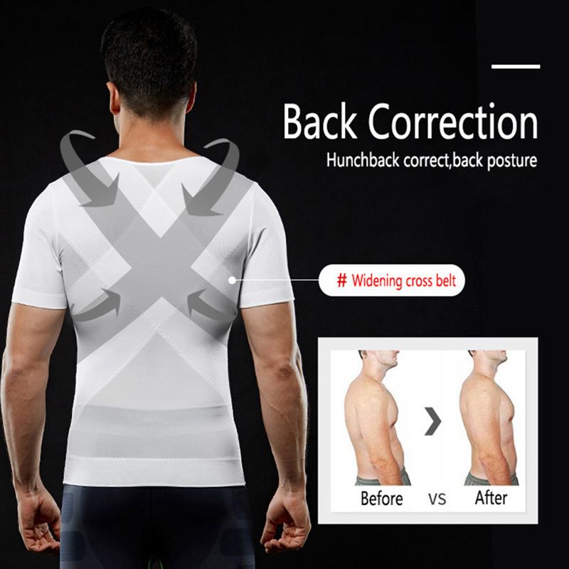 Waist Tummy Shaper Men Body Shapers Corsets Slimming Tops Shapewear Compression T-shirt Tummy Control Belly Reducer Posture Corrector Tops 230607