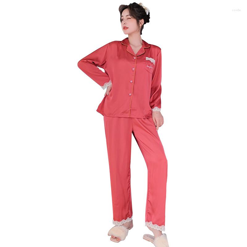 Women's Sleepwear Women's Pajamas Set Autumn Long-sleeved Mujepijamas Nusse Lingerie Silk Satin Pjs Suit Home Service 2pcs, Gray
Women's Sleepwear Women's Pajamas Set Autumn Long-sleeved Mujepijamas Nusse Lingerie Silk Satin Pjs Suit Home Service 2pcs, Gray