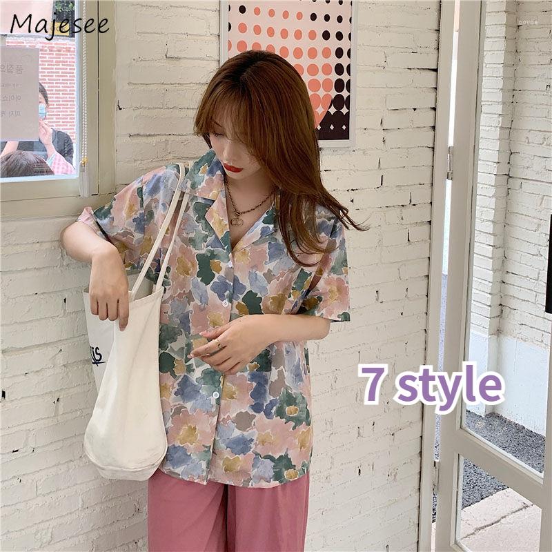 Women' Blouses Shirts Women Harajuku 7 Color Retro Printed Stylish Short Sleeve Leisure Turn-down Collar Top Summer Streetwear Vocation, 86blue
Women' Blouses Shirts Women Harajuku 7 Color Retro Printed Stylish Short Sleeve Leisure Turn-down Collar Top Summer Streetwear Vocation, 86blue