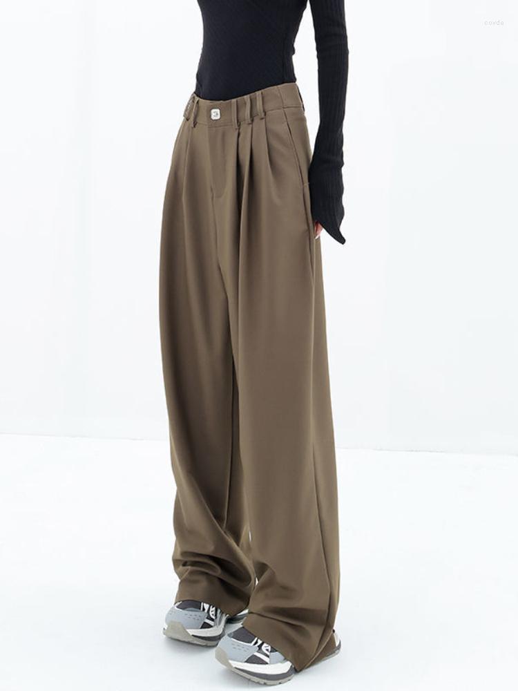 Women' Pants HOUZHOU Women Solid Suit Vintage Casual Wide Leg Female Baggy High Waist Straight Trousers Korean Streetwear Basic, Khaki
Women' Pants HOUZHOU Women Solid Suit Vintage Casual Wide Leg Female Baggy High Waist Straight Trousers Korean Streetwear Basic, Khaki