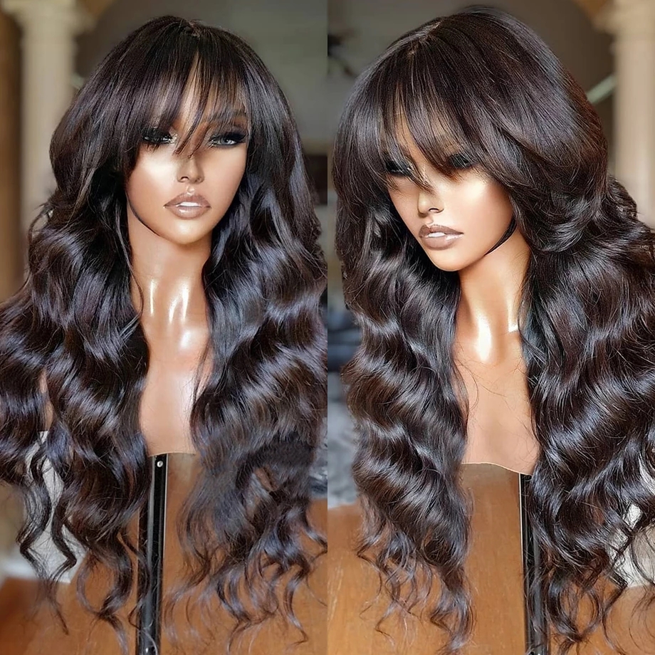 Brazilian human curtain bang wigs wet and wavy lace front wig hd transparent lace perruque natural humain loose body wave frontal wig 130%density, Natural color
Brazilian human curtain bang wigs wet and wavy lace front wig hd transparent lace perruque natural humain loose body wave frontal wig 130%density, Natural color