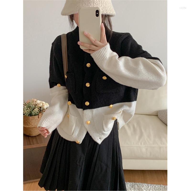 Women's Knits Gentle Round Neck Fresh Sweater Cardigan 2023 Gold Buckle Color Matching Knitted Short Coat For Women, 2220053 picture 1
Women's Knits Gentle Round Neck Fresh Sweater Cardigan 2023 Gold Buckle Color Matching Knitted Short Coat For Women, 2220053 picture 1