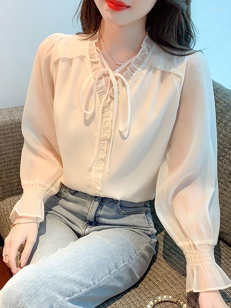 Women' Blouses Blusas Mujer De Moda 2023 Shirts Long Sleeve V-Neck Blouse Women Apricot Chiffon Shirt Tops Blusa G352
Women' Blouses Blusas Mujer De Moda 2023 Shirts Long Sleeve V-Neck Blouse Women Apricot Chiffon Shirt Tops Blusa G352