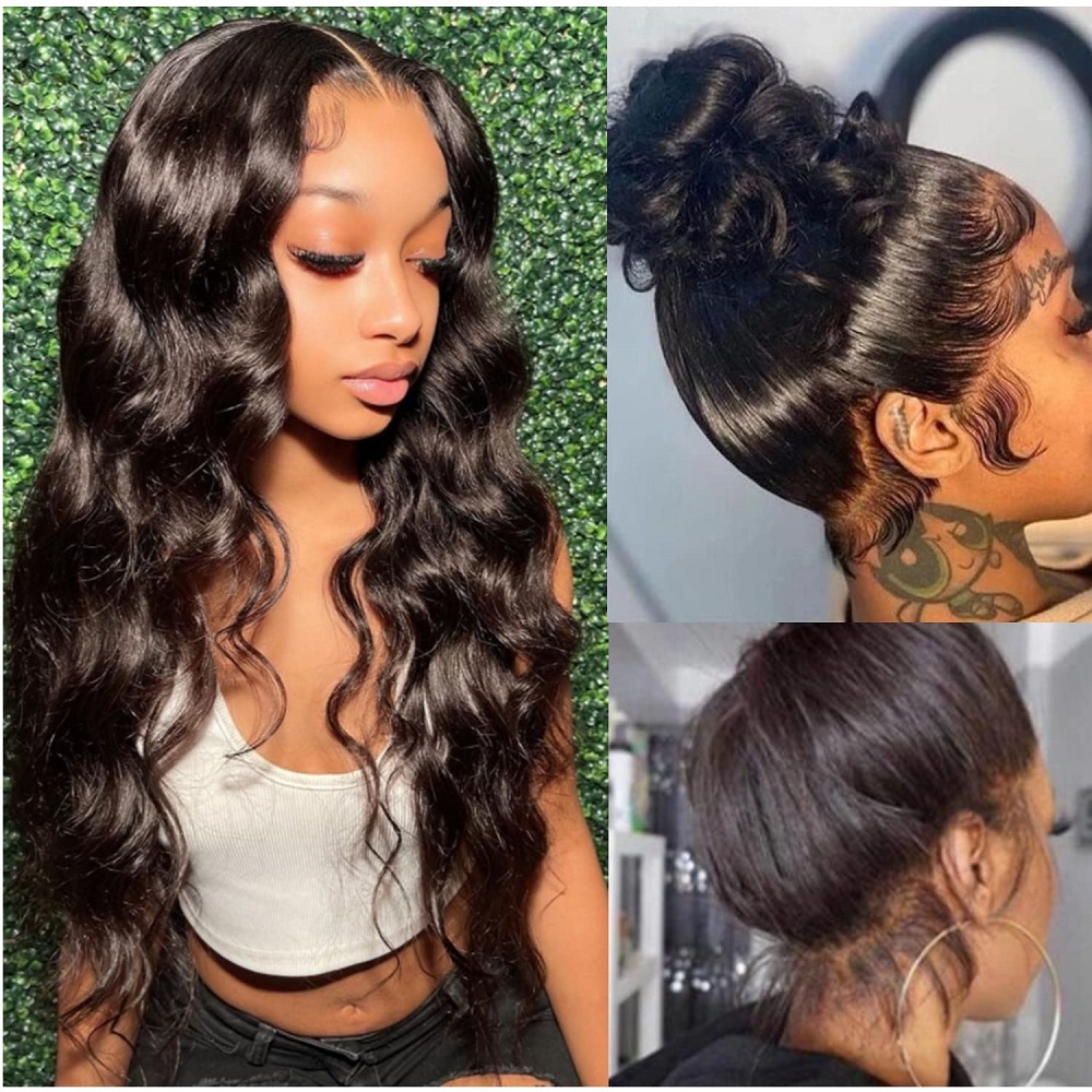 Wavy Brazilian Human hair wigs 360 full lace loose wave 13x4 hd transparent lace front frontal wig pre plucked 180%density 32inch DIVA1