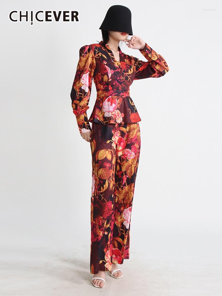 Women' Two Piece Pants CHICEVER Print Vintage Sets For Women V Neck Long Sleeve Tunic Top High Waist Loose Wide Leg Summer Set Female
Women' Two Piece Pants CHICEVER Print Vintage Sets For Women V Neck Long Sleeve Tunic Top High Waist Loose Wide Leg Summer Set Female