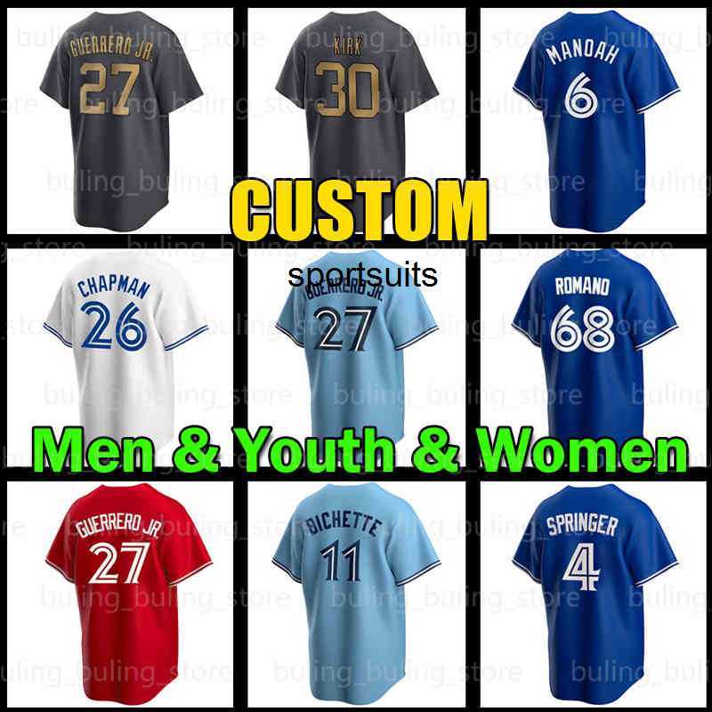 27 Vladimir Guerrero Jr. Baseball Jersey 11 Bo Bichette Toronto 4 George Springer Matt Chapman Blue Jays Alejandro Kirk 6 Alek Manoah Romano Joe Carter Lourdes Gurriel, Men 4(l n)
27 Vladimir Guerrero Jr. Baseball Jersey 11 Bo Bichette Toronto 4 George Springer Matt Chapman Blue Jays Alejandro Kirk 6 Alek Manoah Romano Joe Carter Lourdes Gurriel, Men 4(l n)