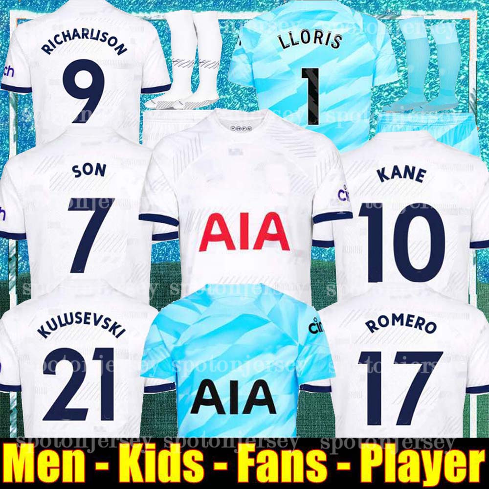 23 24 Tottenhams KANE SON Soccer Jersey SPENCE PERISIC DIER 2023 LUCAS ROMERO Football kit shirt white home SPURS tops Men kids sets jersey, 23 24 away
23 24 Tottenhams KANE SON Soccer Jersey SPENCE PERISIC DIER 2023 LUCAS ROMERO Football kit shirt white home SPURS tops Men kids sets jersey, 23 24 away