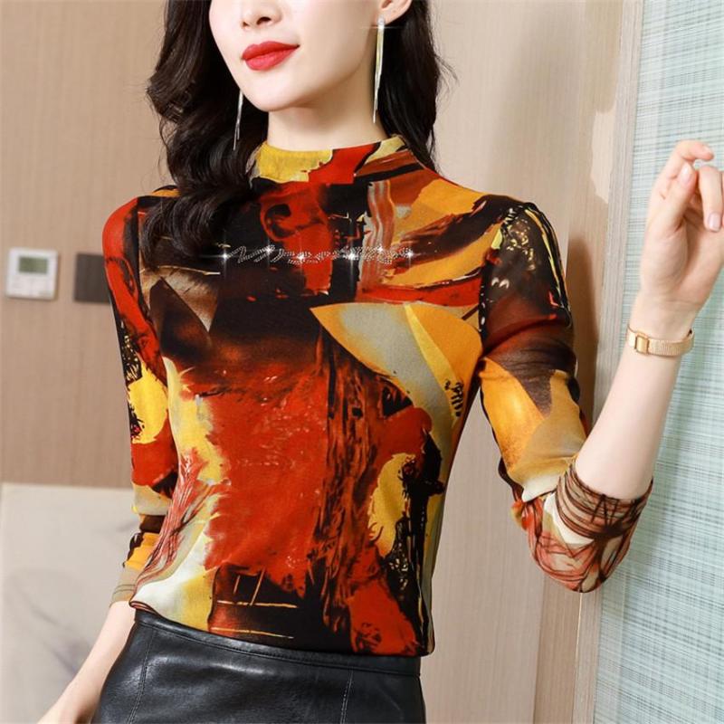 Women' Blouses Korean Fashion Vinatge Mesh Undershirt Blouse Womens Tops And Autumn Winter High Neck Pullovers Long Sleeve Blusa Mujer, Color 7
Women' Blouses Korean Fashion Vinatge Mesh Undershirt Blouse Womens Tops And Autumn Winter High Neck Pullovers Long Sleeve Blusa Mujer, Color 7