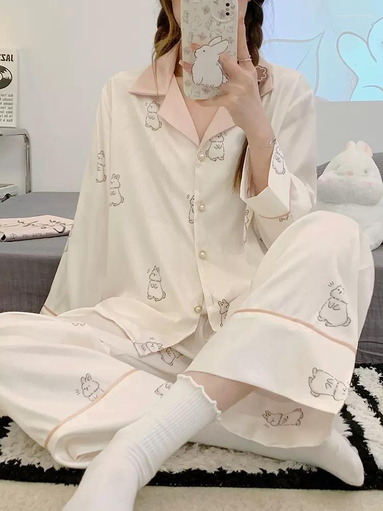 Women's Sleepwear Women'S Pajamas Spring Thin Section Ice Silk High-Quality Ladies Long-Sleeved Cardigan Casual Home Service Suit Kawaii, White
Women's Sleepwear Women'S Pajamas Spring Thin Section Ice Silk High-Quality Ladies Long-Sleeved Cardigan Casual Home Service Suit Kawaii, White