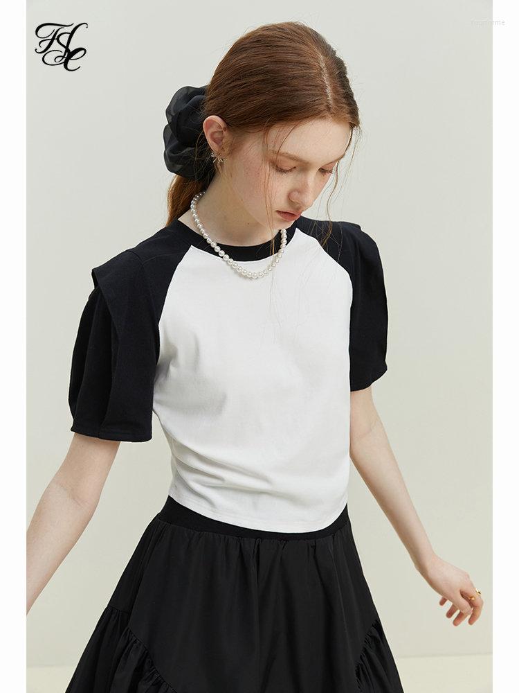 Women's T Shirts FSLE Contrast Color Short Sleeved Casual T-shirt For Women 2023 Summer Korean Design Sense Niche Top Black
Women's T Shirts FSLE Contrast Color Short Sleeved Casual T-shirt For Women 2023 Summer Korean Design Sense Niche Top Black