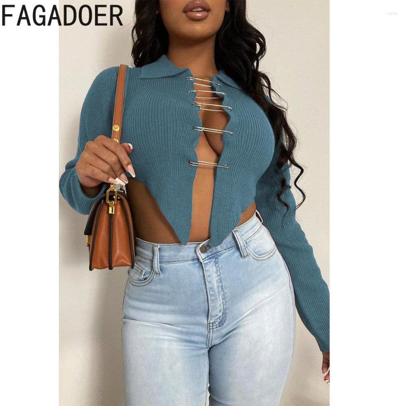 Women' Knits FAGADOER Sexy Hollow Out Tack Design Tops Fashion Irregular Elastic Knitted Crop Spring Female Long Sleeve Slim Clothing, Black
Women' Knits FAGADOER Sexy Hollow Out Tack Design Tops Fashion Irregular Elastic Knitted Crop Spring Female Long Sleeve Slim Clothing, Black