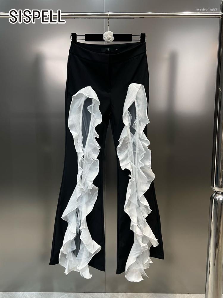 Women' Pants SISPELL Patchwork Edible Tree Hit Color Trousers For Women High Waist Slimming Flare 2023 Fashion Clothing Style, Black
Women' Pants SISPELL Patchwork Edible Tree Hit Color Trousers For Women High Waist Slimming Flare 2023 Fashion Clothing Style, Black