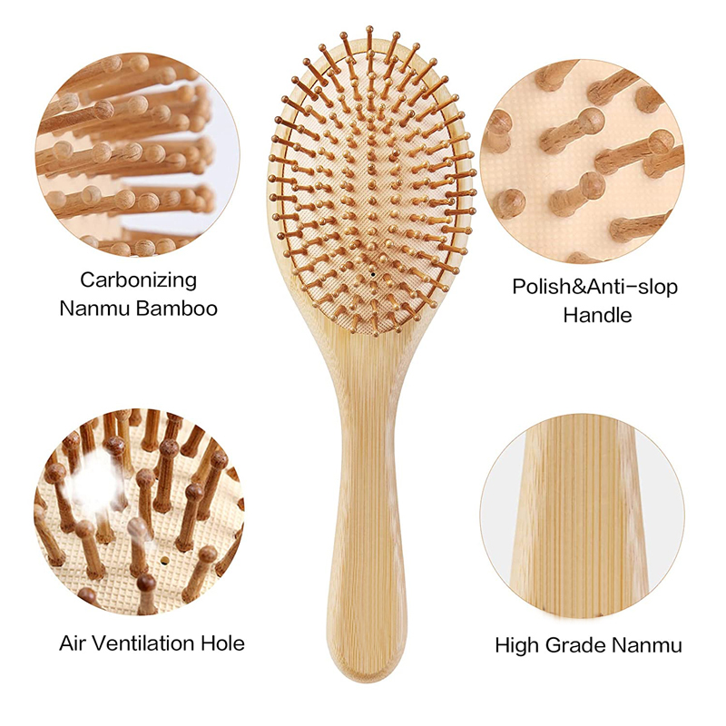 Wooden Bamboo Hair Comb Healthy Paddle Brush Hair Massage Brush Hairbrush Comb Scalp Hair Care Healthy Combs Styler Styling Tool