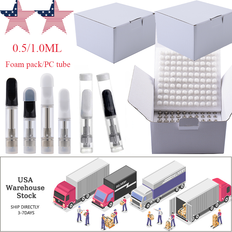 USA Warehouse 0.5 1.0ML Oil Atomizers TH205 Vape Cartridges E Cigarette Ceramic Glass Thick 510 Thread Carts Empty White Black With Foam pack 500pcs Per Lot PC Tube
USA Warehouse 0.5 1.0ML Oil Atomizers TH205 Vape Cartridges E Cigarette Ceramic Glass Thick 510 Thread Carts Empty White Black With Foam pack 500pcs Per Lot PC Tube