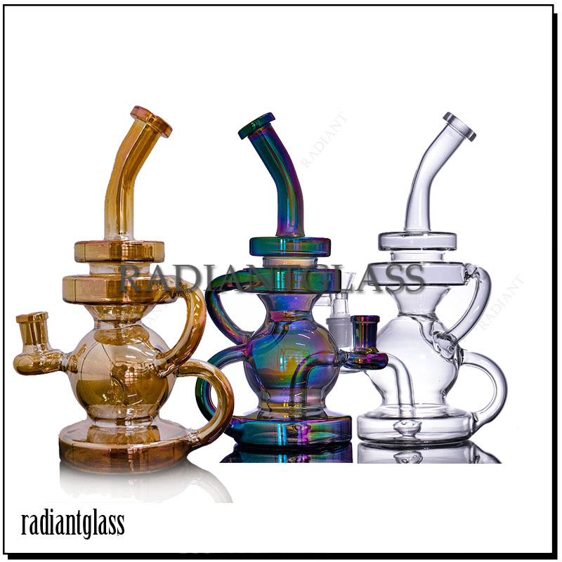 Hookahs Recycler Bong Circle Percolator Electric Plating Portable Dab Rigs Thick Glass 14mm Joint Smoking Water Pipes Special technology
Hookahs Recycler Bong Circle Percolator Electric Plating Portable Dab Rigs Thick Glass 14mm Joint Smoking Water Pipes Special technology