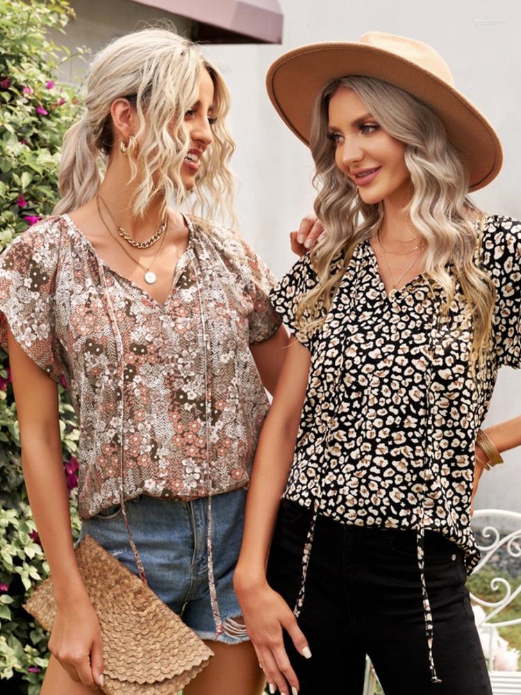 Women's Blouses Summer Bohemian Woman 2023 Floral Short Sleeve Chiffon Cool Tops Women's Casual V-neck Pullover Novelty Ladies T-shirt, Black 2
Women's Blouses Summer Bohemian Woman 2023 Floral Short Sleeve Chiffon Cool Tops Women's Casual V-neck Pullover Novelty Ladies T-shirt, Black 2