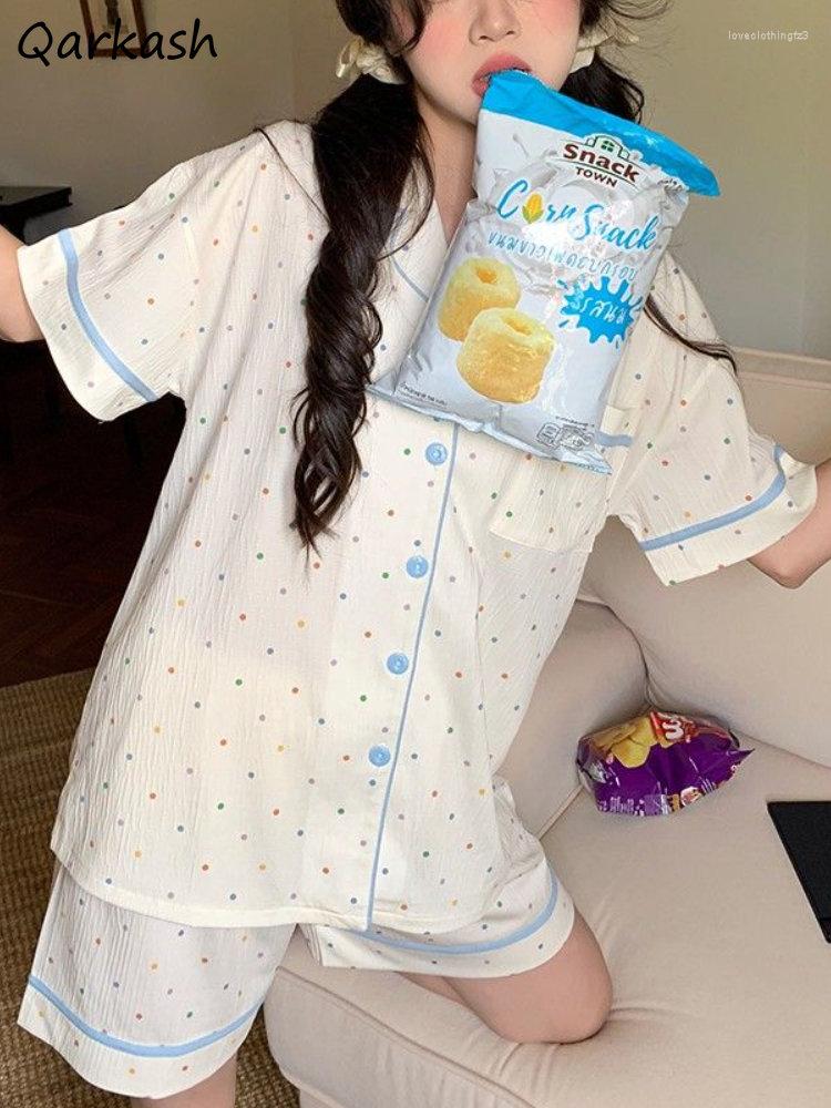 Women's Sleepwear Sweet Pajama Sets Women Polka Dot Summer Loose Students Home Simple Casual Daily All-match Vintage Aesthetic Ulzzang, As shown
Women's Sleepwear Sweet Pajama Sets Women Polka Dot Summer Loose Students Home Simple Casual Daily All-match Vintage Aesthetic Ulzzang, As shown