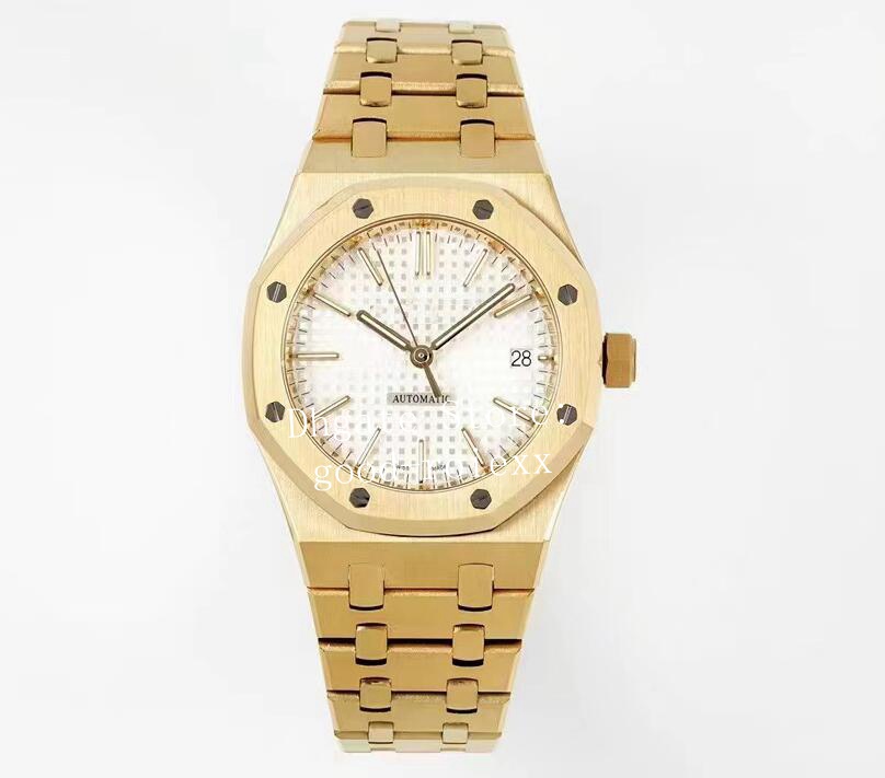 37mm Watches Ladies Watch Men's Watches Automatic Cal.3120 Yellow Gold Rose Stainless Steel Date Black White 15450 Midsize Eta Wristwatches Thickness 9.8mm, Box
37mm Watches Ladies Watch Men's Watches Automatic Cal.3120 Yellow Gold Rose Stainless Steel Date Black White 15450 Midsize Eta Wristwatches Thickness 9.8mm, Box