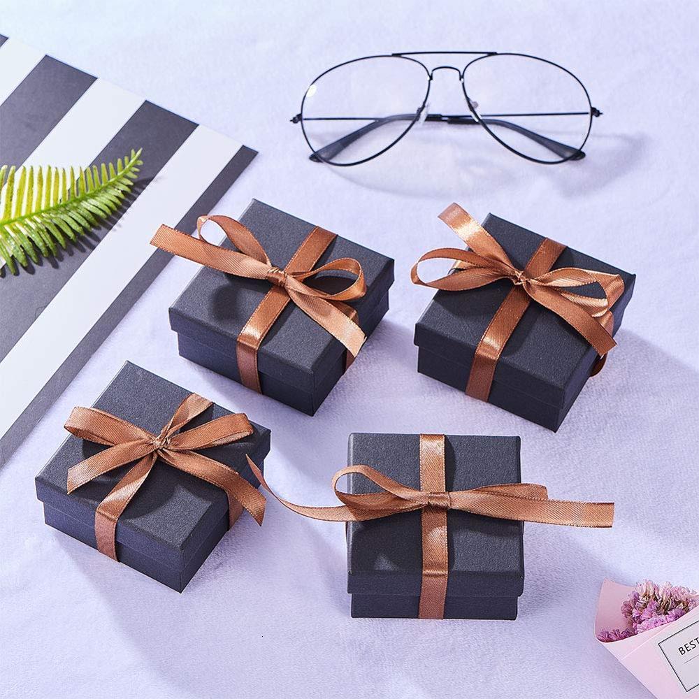 Jewelry Boxes Black Jewelry Organizer Box For Earrings Necklace Bracelet Display Packaging Gifts Cardboard Boxes SquareRectangle 230607